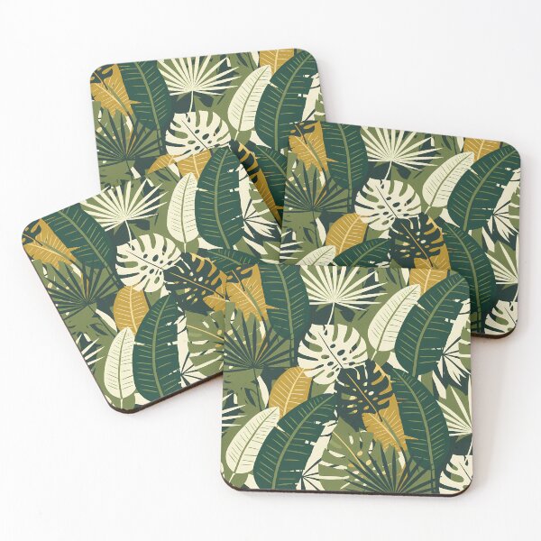 Item preview, Monstera Tropical Botanic Pattern - Scandinavian Folk Art by heidiannemorris © designed and sold by FOLK ART FUSION by heidiannemorris.