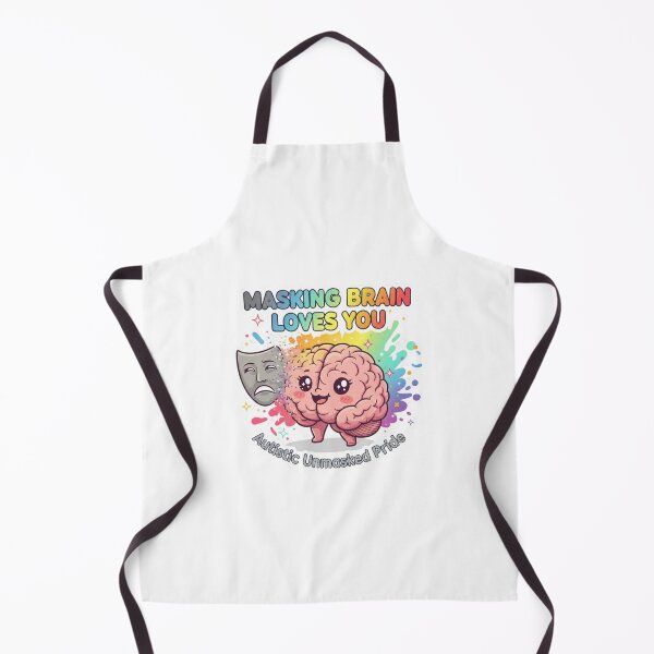 Item preview, Masking Brain Loves You Autistic Unmasked Pride Sticker designed and sold by OrikuStudio.