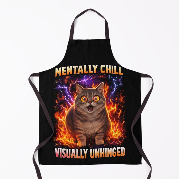 Item preview, Mentally Chill Visually Unhinged Cat Funny Graphic T-Shirt designed and sold by KDesignCrafts.
