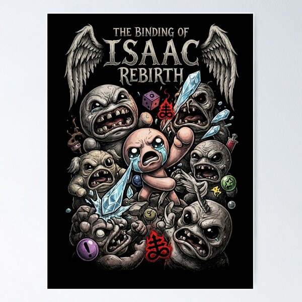 Item preview, The Binding of Isaac Pixel Roguelike Tribute designed and sold by Senpaiwaves.