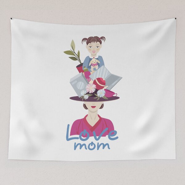 Item preview, Love mom modern motherhood illustration designed and sold by olenapetol.