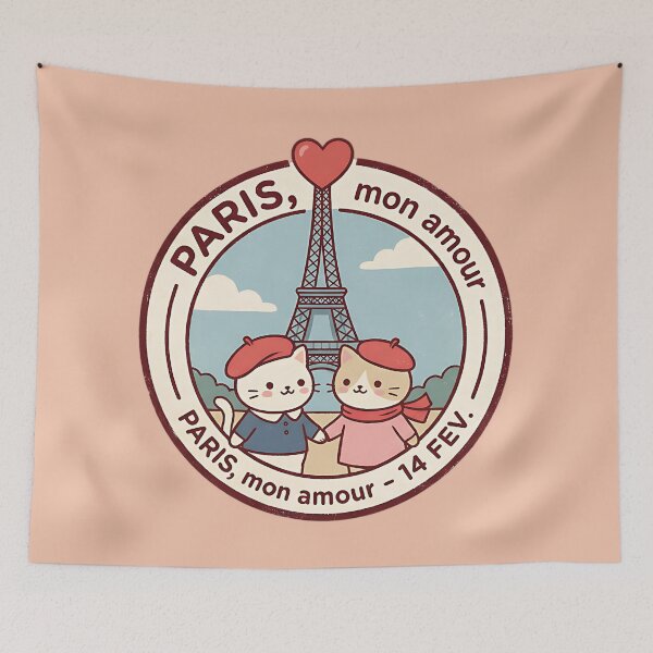 Item preview, Paris Mon Amour - Cute Valentine Cats 14 fev. designed and sold by CuteKats.