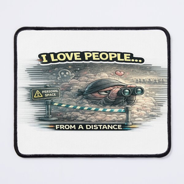 Item preview, I Love People From a Distance Funny Introvert Quote Meme designed and sold by FeralMindStudio.