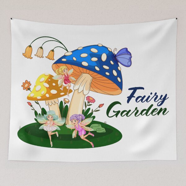 Item preview, Magical Fairy Garden Mushrooms And Pixies designed and sold by SP Motif.