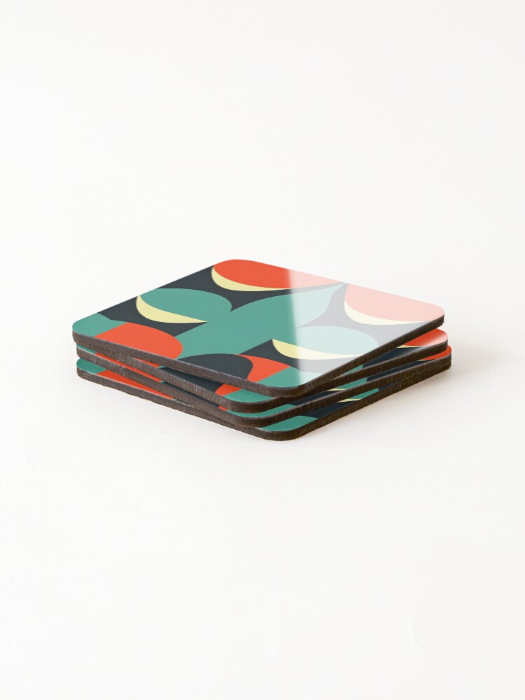 Thumbnail 4 of 5, Coasters (Set of 4), Mid Century Retro Pattern designed and sold by GraphicsClub.