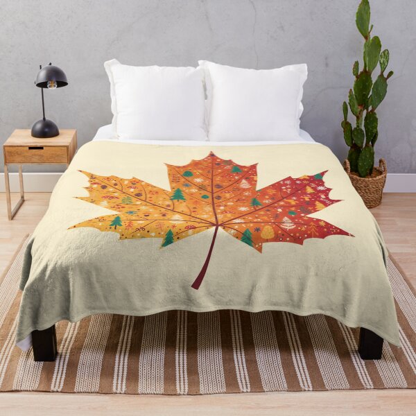 Item preview, Autumn Woodland Maple Leaf – Scandinavian Folk Art by heidiannemorris © designed and sold by FOLK ART FUSION.
