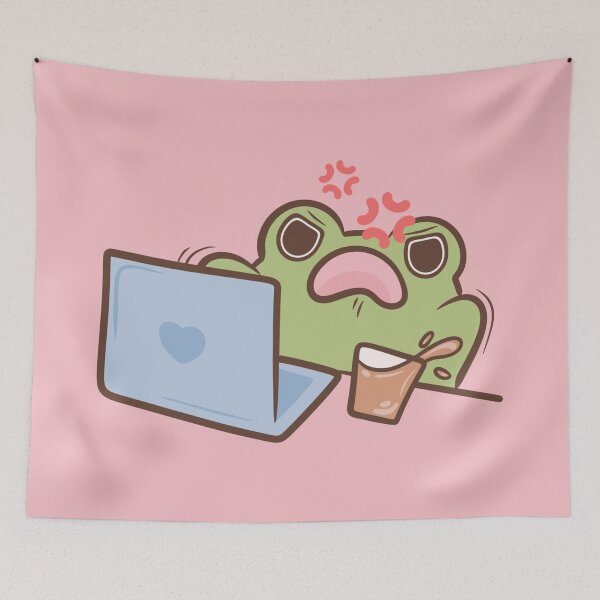 Item preview, cute kawaii angry frog  designed and sold by kaybowzie.