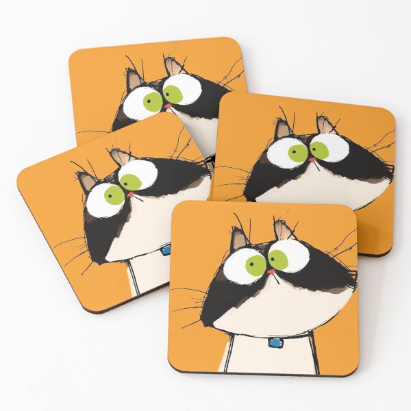 Item preview, Tuxedo cat / Bicolor cat with emerald green eyes designed and sold by 516 Studio.