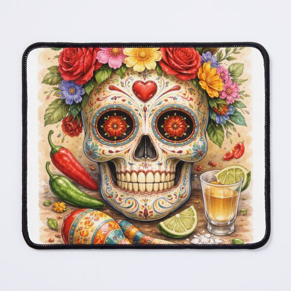 Item preview, Mexican fiesta party time florwers tequlia designed and sold by ArtBlueCloud.