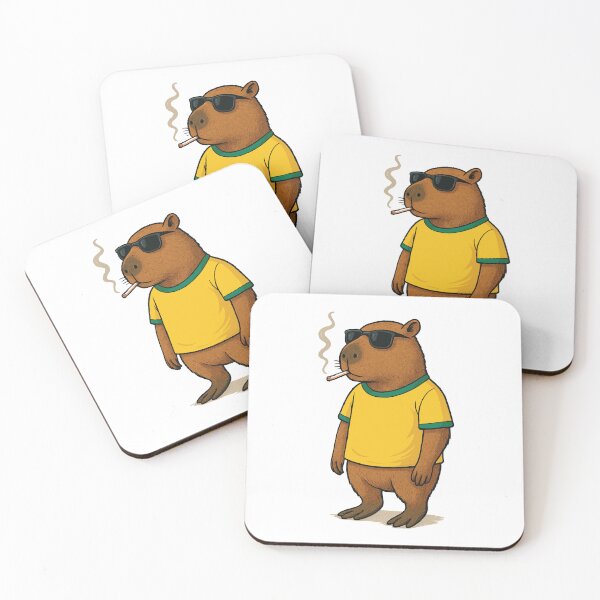Item preview, Cool Brazilian Capybara Smoking with Sunglasses designed and sold by Inkoro.