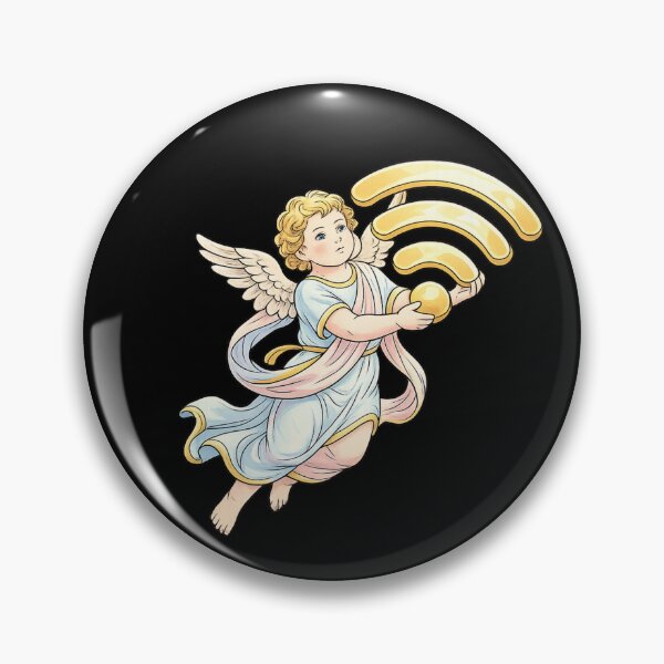 Item preview, Divine Connection Found - Funny Wi-Fi Angel Classical Art Meme Renaissance Satire designed and sold by VibeMax.