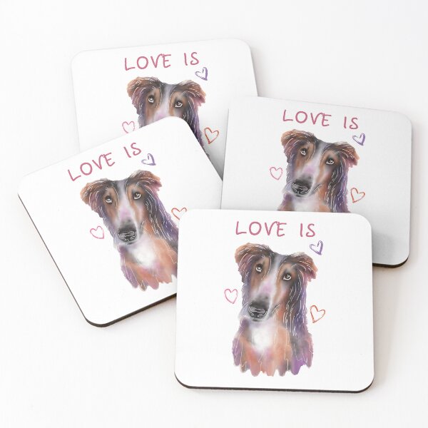 Item preview, Love Is watercolor dog portrait romantic art designed and sold by olenapetol.