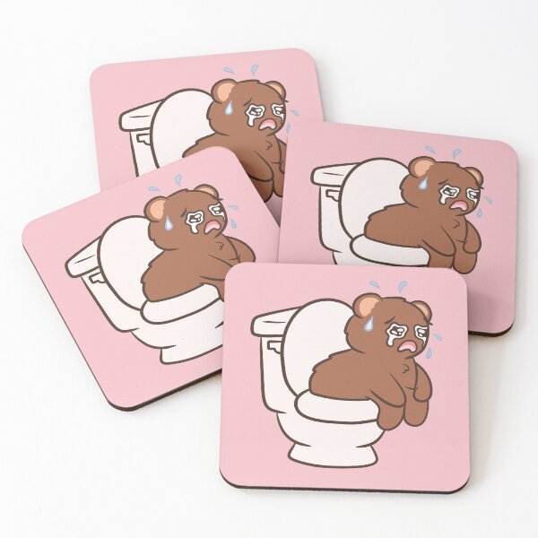 Item preview, kawaii bear on toilet ibs tummy issues designed and sold by kaybowzie.