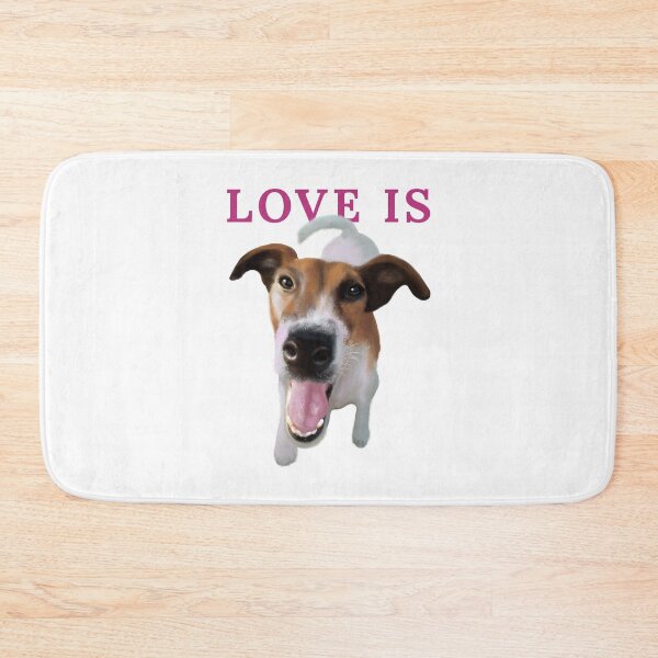 Item preview, Love Is happy dog portrait aesthetic art designed and sold by olenapetol.