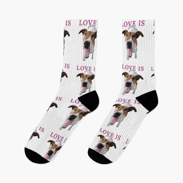 Item preview, Love Is happy dog portrait aesthetic art designed and sold by olenapetol.