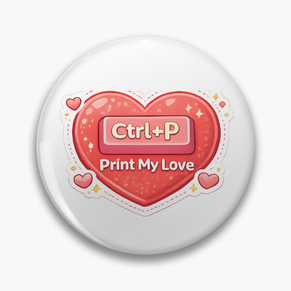 Item preview, Ctrl+P Print My Love – Funny Programmer Valentine Keyboard Shortcut Design designed and sold by UC-AbelBooks.