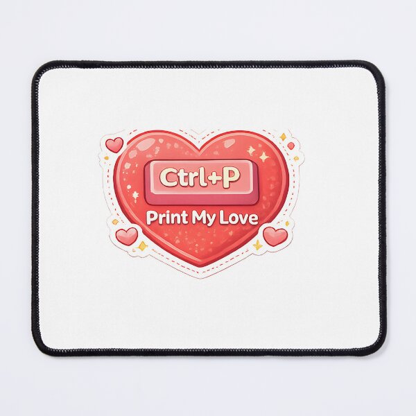 Item preview, Ctrl+P Print My Love – Funny Programmer Valentine Keyboard Shortcut Design designed and sold by UC-AbelBooks.