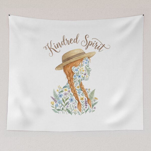 Item preview, Anne of Green Gables Kindred Spirit Floral Profile Art designed and sold by Fenay Designs.