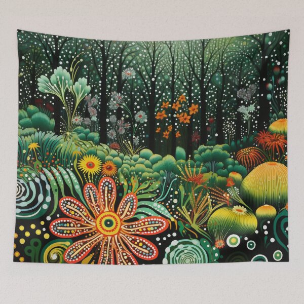 Item preview, Aboriginal Inspired Art - With Floral Tropical Forest designed and sold by GrinGalore.