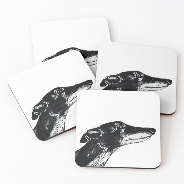 Item preview,  black sighthound, greyhound, whippet, lurcher, galgo designed and sold by MWillshawPrint.