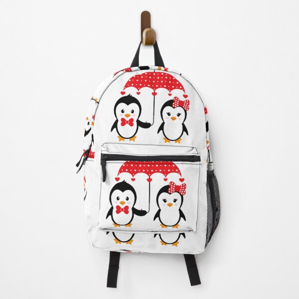 Item preview, Cute Penguin Couple Under Umbrella Saint Valentine's Day - Kawaii Love Penguins Art Print designed and sold by DesignArtist.ia.