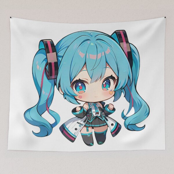 Item preview, Chibi Blue Twin-Tail Virtual Idol | Cute Anime Kawaii Character designed and sold by Dyan4.