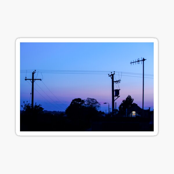 Sunset Power Lines Sticker