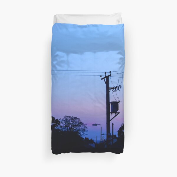 Sunset Power Lines Duvet Cover