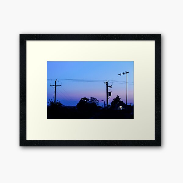Sunset Power Lines Framed Art Print