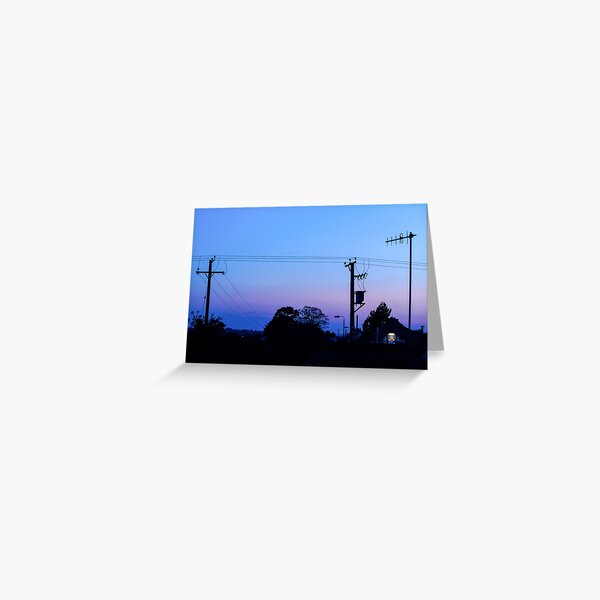 Sunset Power Lines Greeting Card