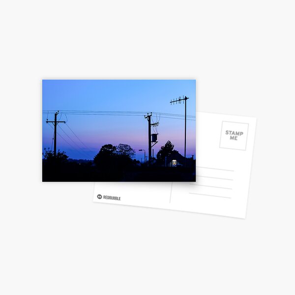 Sunset Power Lines Postcard