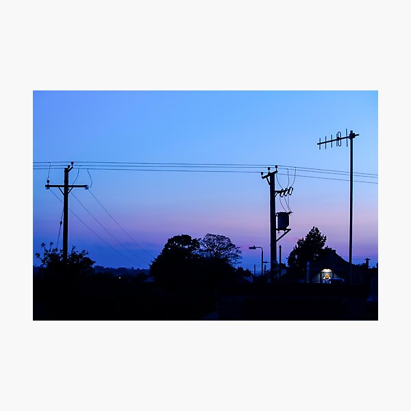 Sunset Power Lines Photographic Print