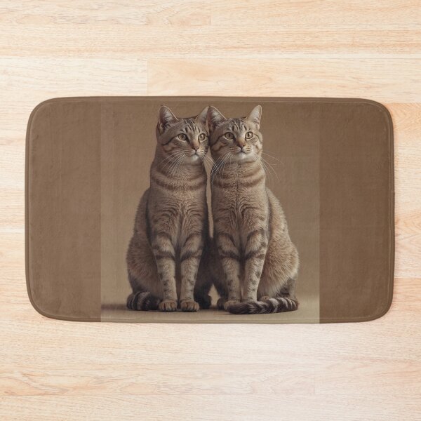 Item preview, Cats_Valentine’s Day – Elegant Brown Tabby Pair Wall Art designed and sold by ArtivaNest.