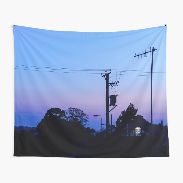 Sunset Power Lines Tapestry