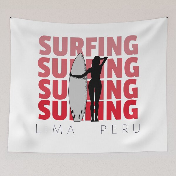 Item preview, Surfing Lima Peru South America Graphic designed and sold by Bold & Brewed.