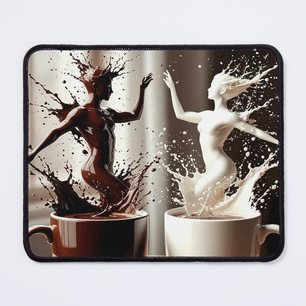 Item preview, Coffee & Milk Splash Dance – Surreal Liquid Art Illustration designed and sold by AmetistLight.