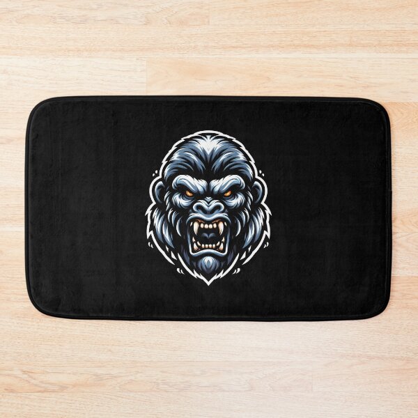 Item preview, Fierce gorilla head illustration with sharp teeth and intense orange eyes, showcasing bold colors. designed and sold by beast-net.