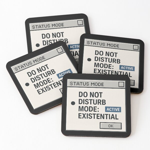 Item preview, Do Not Disturb: Existential Mode – Retro Internet Humor Status Design designed and sold by Mad Factory Designs.