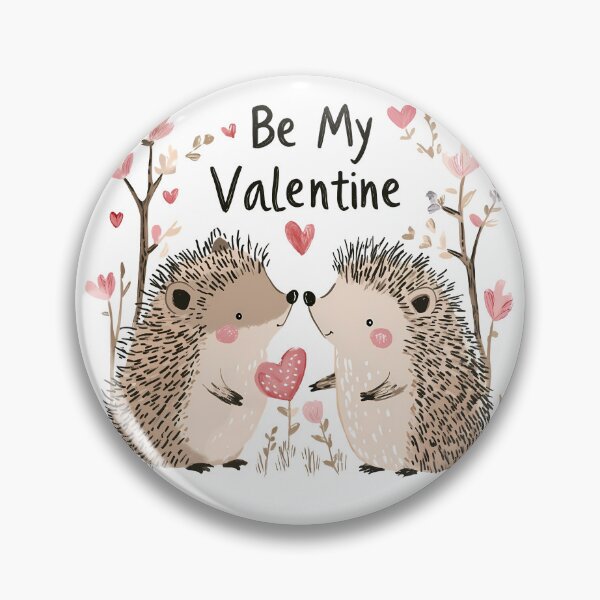 Artikelvorschau, Sei mein Valentin – Igelpaar zum Valentinstag – Niedlicher Kawaii-Igel-Liebes-Kunstdruck entworfen und verkauft von DesignArtist.ia.