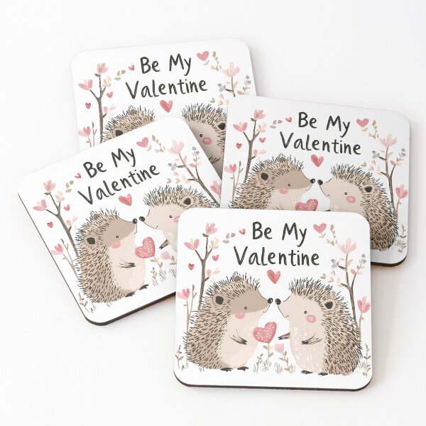 Item preview, Be My Valentine Hedgehog Couple Saint Valentine's Day - Cute Kawaii Hedgehog Love Art Print designed and sold by DesignArtist.ia.