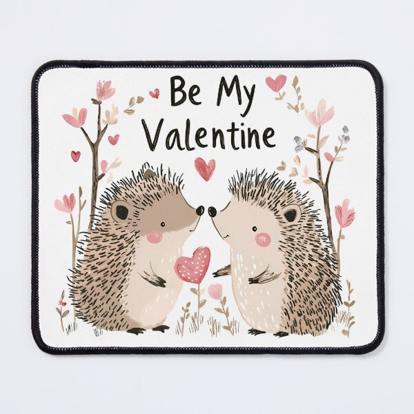 Item preview, Be My Valentine Hedgehog Couple Saint Valentine's Day - Cute Kawaii Hedgehog Love Art Print designed and sold by DesignArtist.ia.
