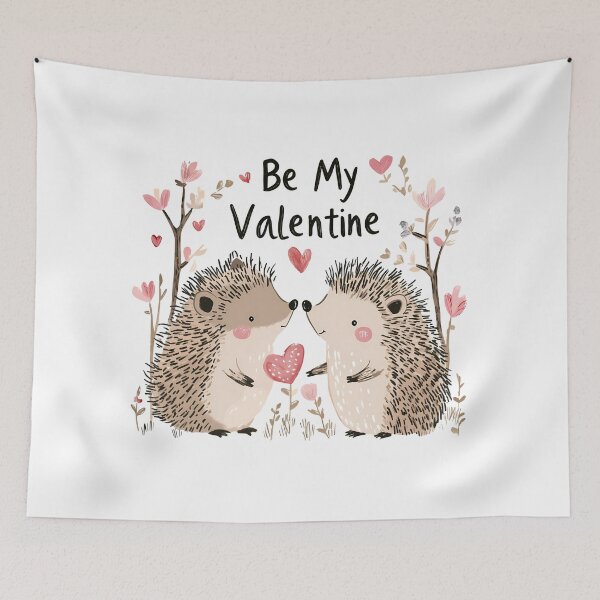 Item preview, Be My Valentine Hedgehog Couple Saint Valentine's Day - Cute Kawaii Hedgehog Love Art Print designed and sold by DesignArtist.ia.