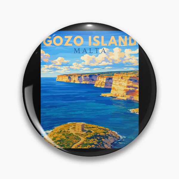 Item preview, Gozo Island in Malta, Vintage Art Travel Landscape designed and sold by MaateoDesign.