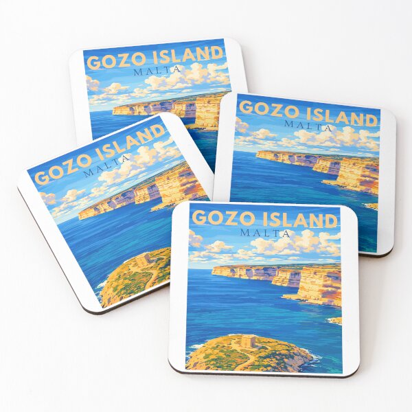 Item preview, Gozo Island in Malta, Vintage Art Travel Landscape designed and sold by MaateoDesign.