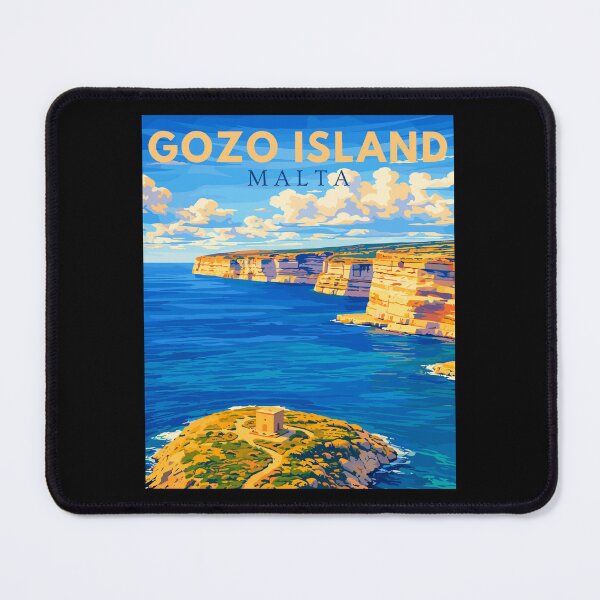 Item preview, Gozo Island in Malta, Vintage Art Travel Landscape designed and sold by MaateoDesign.
