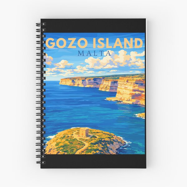 Item preview, Gozo Island in Malta, Vintage Art Travel Landscape designed and sold by MaateoDesign.