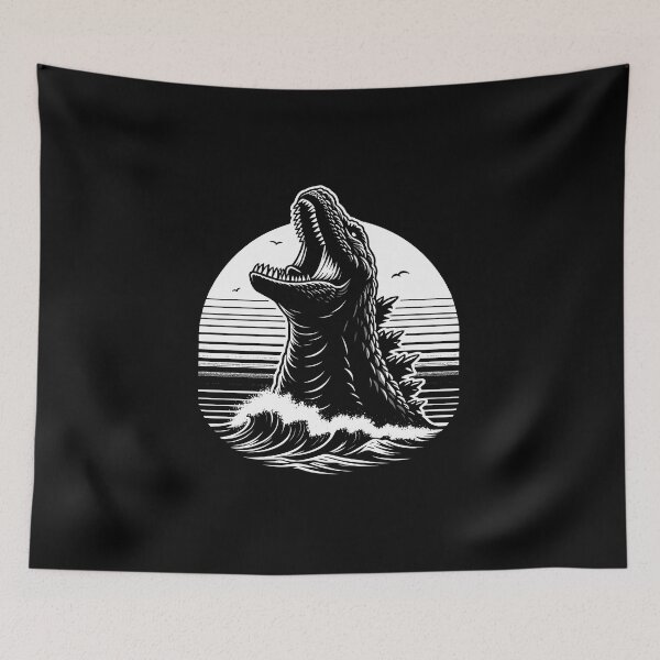 Item preview, A dramatic illustration of a legendary creature rising from the ocean, evoking a sense of power and awe. designed and sold by beast-net.