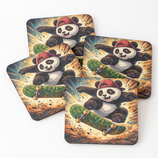 Item preview, Skateboarding Panda – Cool Street Style Panda Skateboard Art designed and sold by snaperos.