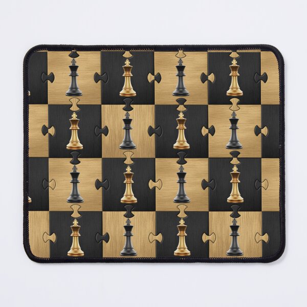 Item preview, Gold Black Chess Puzzle Pattern - Luxury Geometric Design designed and sold by Italian Ink Studio.