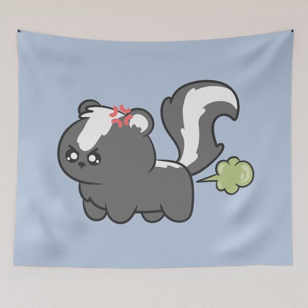 Item preview, kawaii angry skunk farting  designed and sold by kaybowzie.